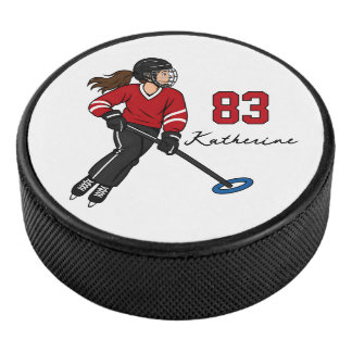 Personalised Ringette Player | Ringette Girl Hockey Puck