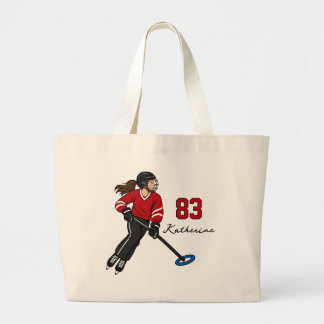Personalised Ringette Player | Ringette Girl Large Tote Bag