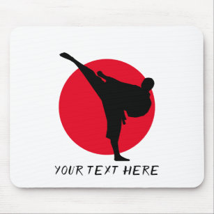 Personalised rising sun martial arts karate kick mouse mat