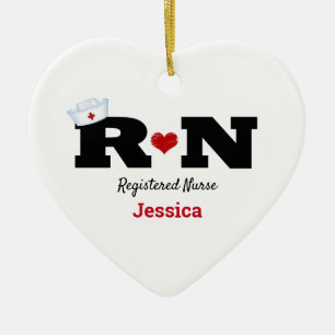 Personalised RN Nurse Christmas Ceramic Ornament
