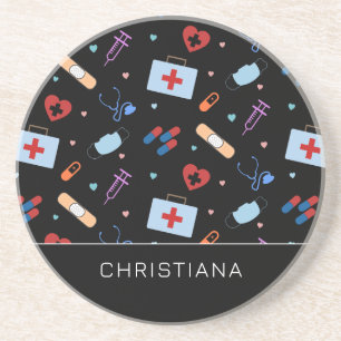Personalised RN Nurse Doctor Medical Pattern Coaster