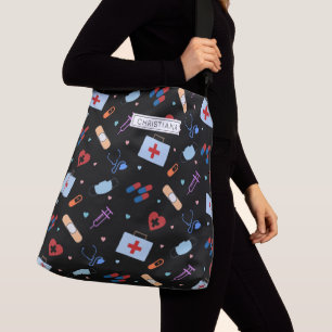 Personalised RN Nurse   Doctor Medical Pattern Crossbody Bag