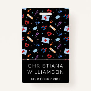 Personalised RN Nurse   Doctor Medical Pattern ID Badge