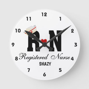 Personalised RN Nurse Hat Acrylic Wall Clock