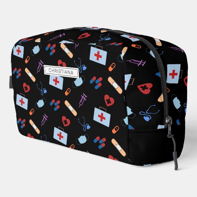 Personalised RN Nursing Med School Student Pattern Dopp Kit (Right Corner)