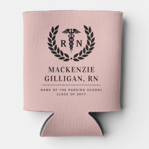 Personalised RN Nursing School Graduation Elegant Can Cooler