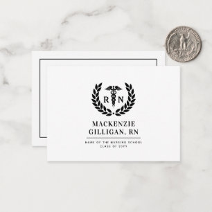 Personalised RN Nursing School Graduation Elegant Card
