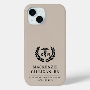 Personalised RN Nursing School Graduation Elegant iPhone 15 Case