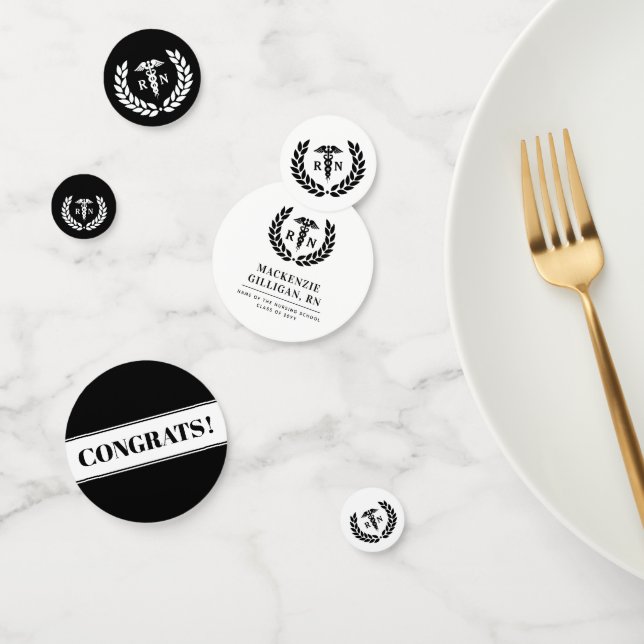 Personalised RN Nursing School Graduation Elegant Confetti (Group)