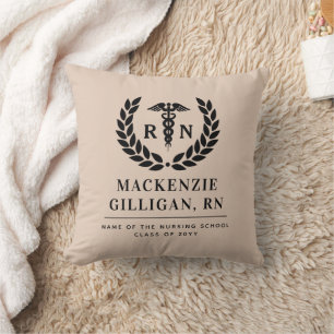 Personalised RN Nursing School Graduation Elegant Cushion