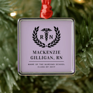 Personalised RN Nursing School Graduation Elegant Metal Tree Decoration