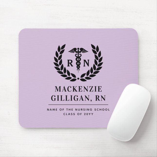 Personalised RN Nursing School Graduation Elegant Mouse Mat (With Mouse)
