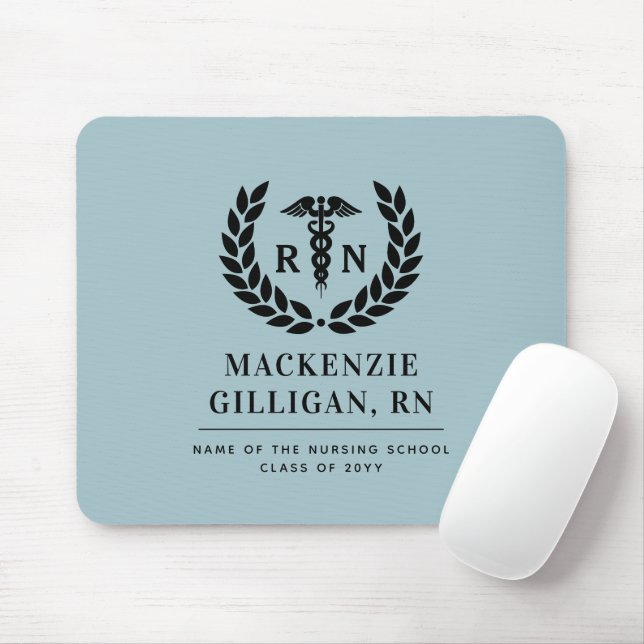 Personalised RN Nursing School Graduation Elegant Mouse Mat (With Mouse)