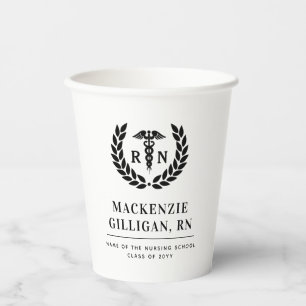 Personalised RN Nursing School Graduation Elegant Paper Cups