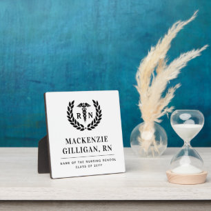 Personalised RN Nursing School Graduation Elegant Plaque