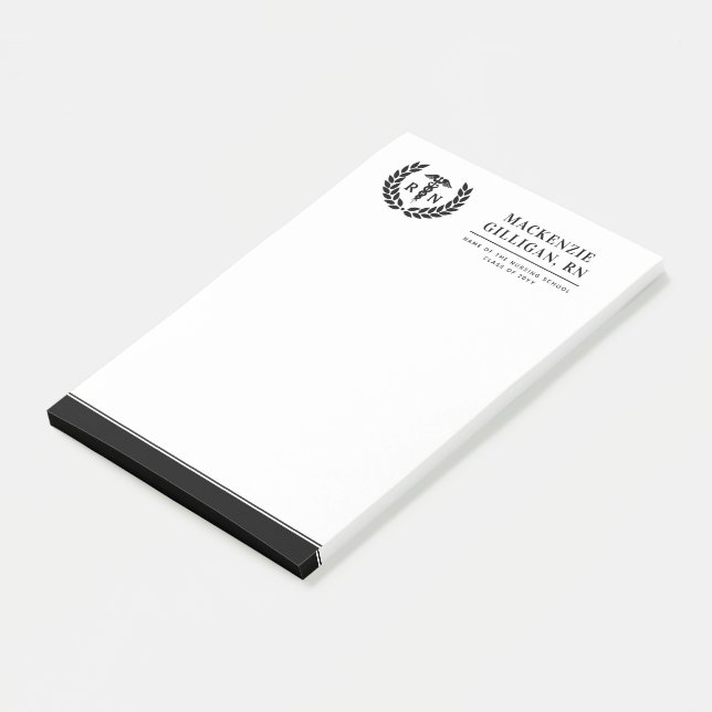 Personalised RN Nursing School Graduation Elegant Post-it Notes (Angled)