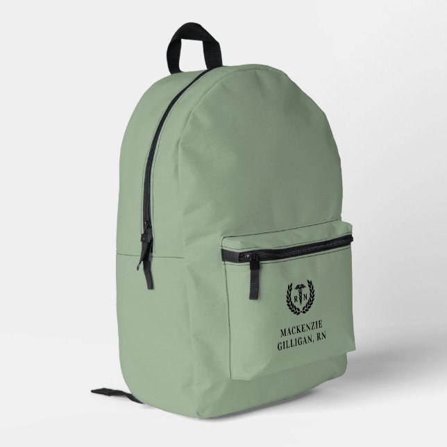 Personalised RN Nursing School Graduation Elegant Printed Backpack (Back Corner Left)