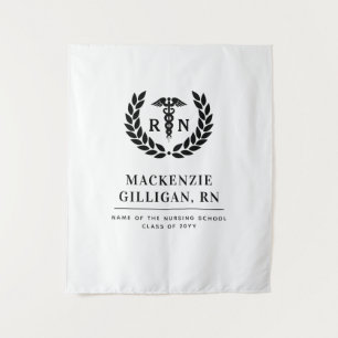 Personalised RN Nursing School Graduation Elegant Tapestry