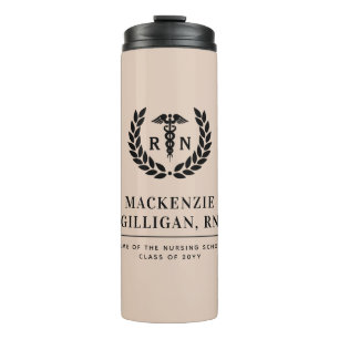 Personalised RN Nursing School Graduation Elegant Thermal Tumbler