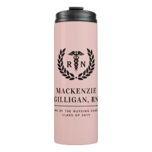 Personalised RN Nursing School Graduation Elegant Thermal Tumbler
