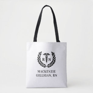 Personalised RN Nursing School Graduation Elegant Tote Bag