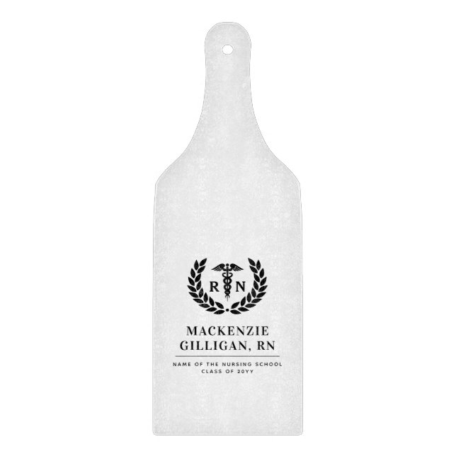 Personalised RN Nursing School Graduation Gift Cutting Board (Front)