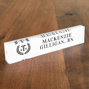 Personalised RN Registered Nurse Elegant Nameplate