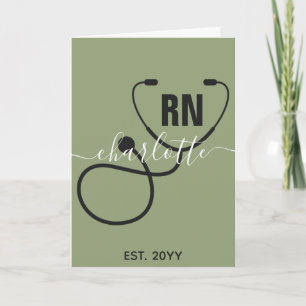 Personalised RN Registered Nurse Graduation Card