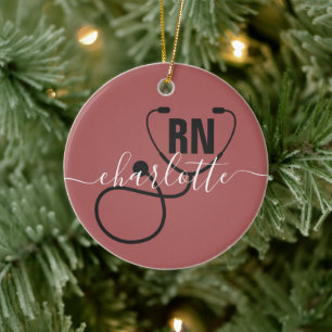 Personalised RN Registered Nurse Graduation Ceramic Tree Decoration