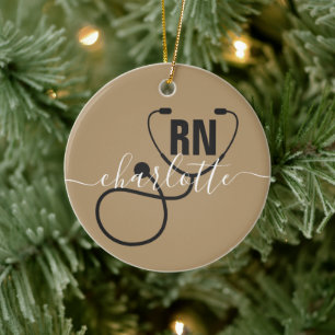 Personalised RN Registered Nurse Graduation Ceramic Tree Decoration
