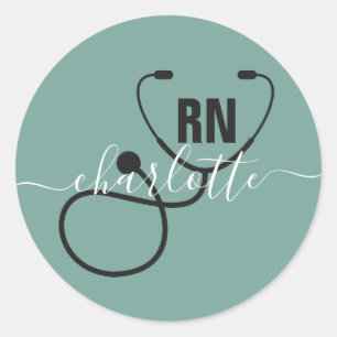 Personalised RN Registered Nurse Graduation Classic Round Sticker