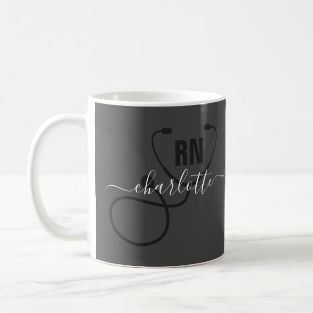 Personalised RN Registered Nurse Graduation Coffee Mug (Left)