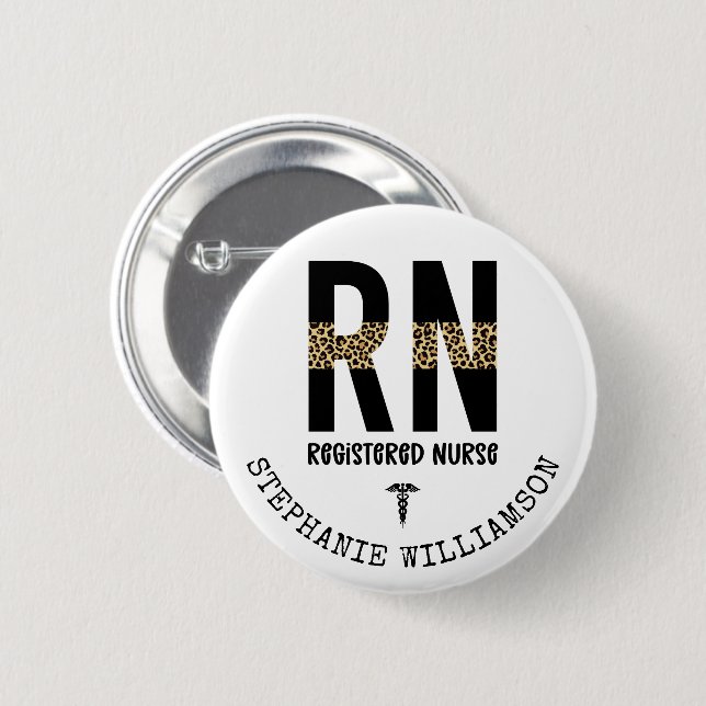 Personalised RN Registered Nurse Graduation Gifts 6 Cm Round Badge (Front & Back)