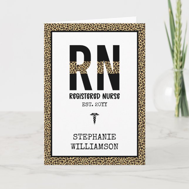 Personalised RN Registered Nurse Graduation Gifts Card (Front)