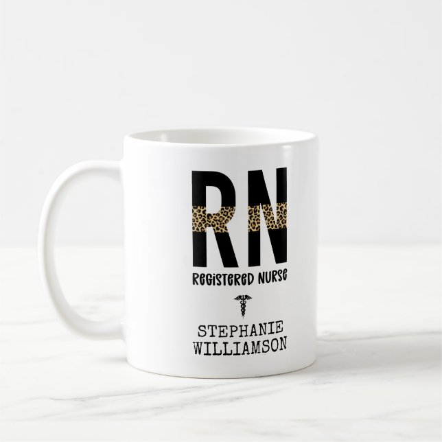 Personalised RN Registered Nurse Graduation Gifts Coffee Mug (Left)