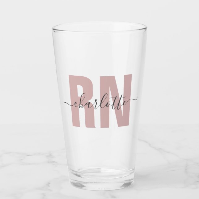 Personalised RN Registered Nurse Graduation Gifts Glass (Front)