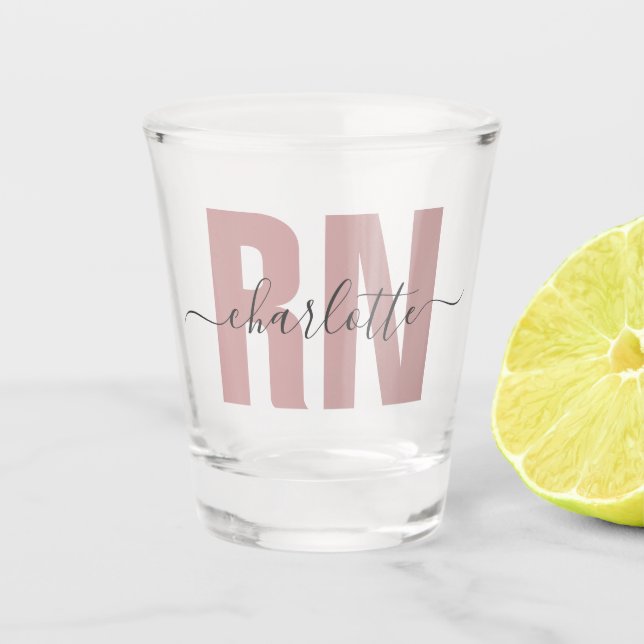 Personalised RN Registered Nurse Graduation Gifts Shot Glass (Front)