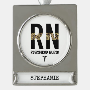 Personalised RN Registered Nurse Graduation Gifts Silver Plated Banner Ornament