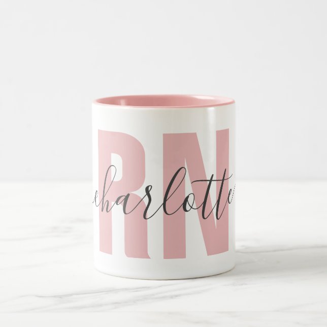 Personalised RN Registered Nurse Graduation Gifts  Two-Tone Coffee Mug (Center)