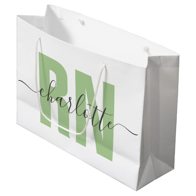 Personalised RN Registered Nurse Graduation Large Gift Bag (Front Angled)