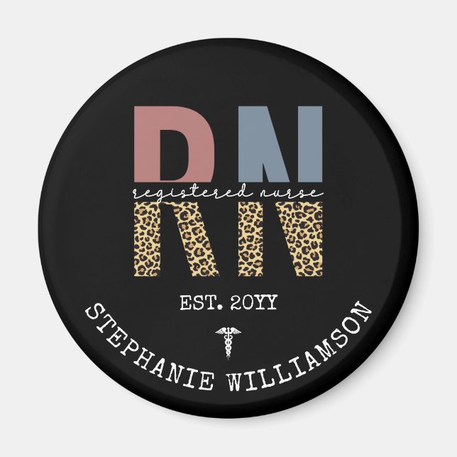 Personalised RN Registered Nurse Graduation Magnet (Front)