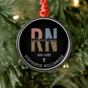 Personalised RN Registered Nurse Graduation Metal Tree Decoration