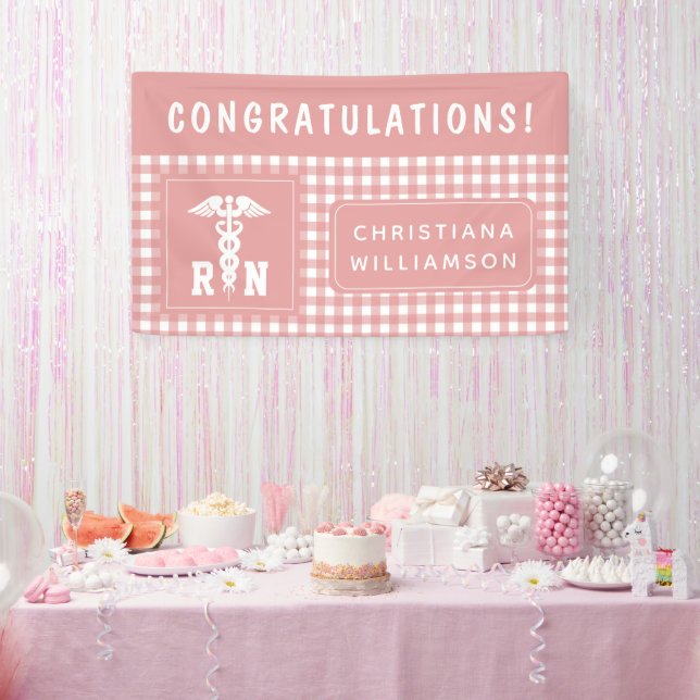 Personalised RN Registered Nurse Graduation Party Banner (Party)