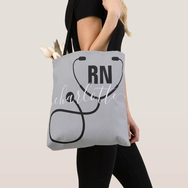 Personalised RN Registered Nurse Graduation Tote Bag (Close Up)