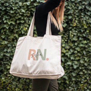 personalised RN Registered Nurse Name calligraphy Tote Bag