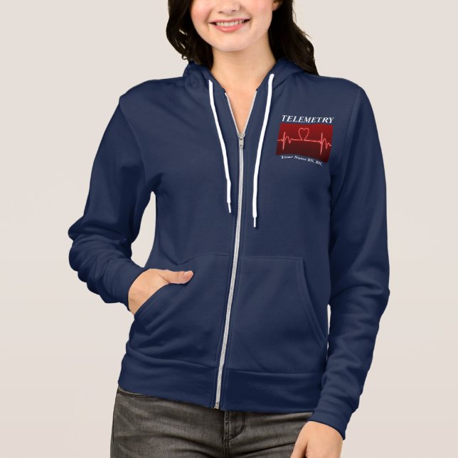Personalised, RN, Telemetry, Name, Credentials, Hoodie (Front)