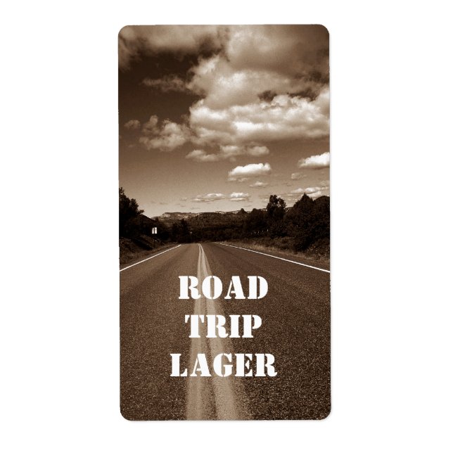 Personalised Road Trip Lager Homebrew Custom Label (Front)