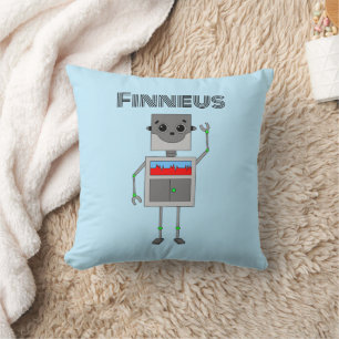 Personalised Robot Themed   Cushion