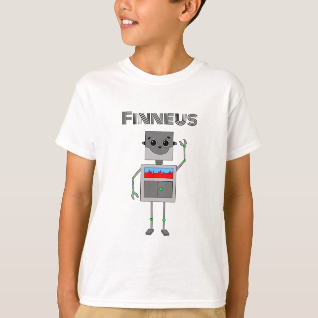 Personalised Robot Themed   T-Shirt (Front)
