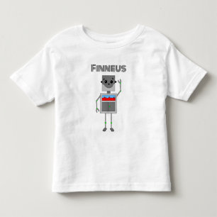 Personalised Robot Themed   Toddler T-Shirt